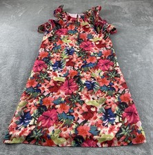 Vince Camuto Women’s A Line Dress Sz 4 Pink Floral Zip Sleeveless Fairy C43