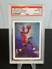 🔥1990 NBA Hoops Team Checklist #358 Michael Jordan PSA 10 Gem