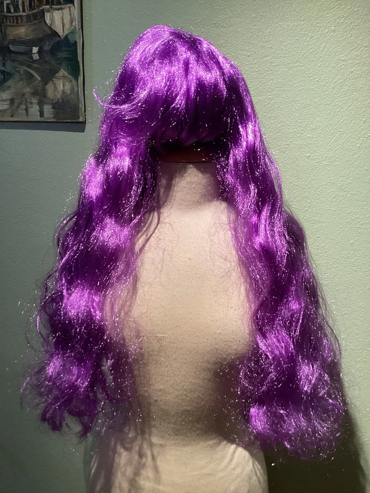 Peluca larga ondulada Leg Avenue Starbright púrpura OS Foto 2 de 3