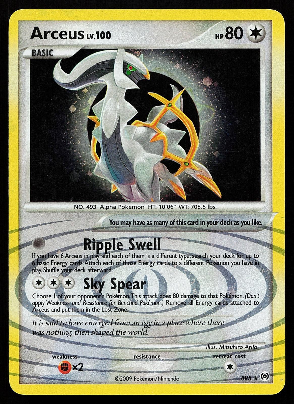 Arceus AR5 Holo Rare Arceus Pokemon Card