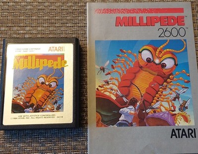 Atari 2600 Retro Spiel Cartridge MILLIPEDE plus Originanleitung REDUZIERT !!!
