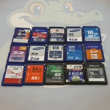 Lot of 15 Miscellaneous SD Cards Brands Include Sandisk Lexar - Untested - GC577