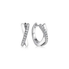 Sterling Silver 15mm 0.31ctw White Sapphire a...