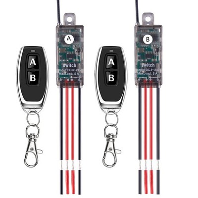 12V Mini Remote Switch,2 Way 1 Channel DC 5V/12V/24V/ 5A Relay Wireless Contr...