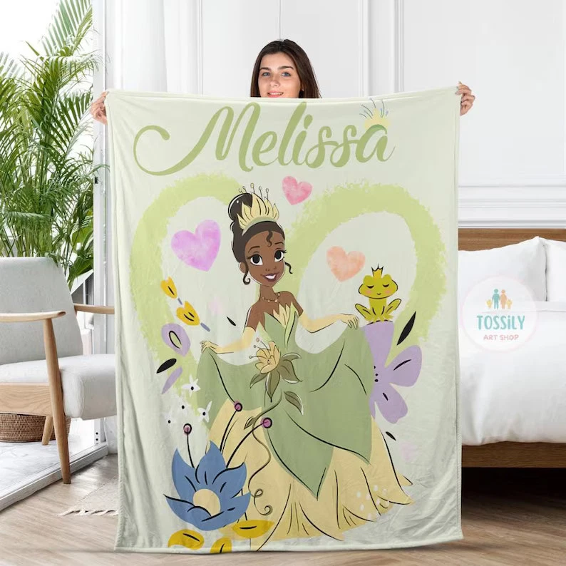 Personalized Tiana Princess Blanket Princess And The Frog Blanket Disney
