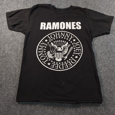 Ramones Shirt Mens Small Black Band Tee Punk Rock Music Hey Ho Lets Go READ