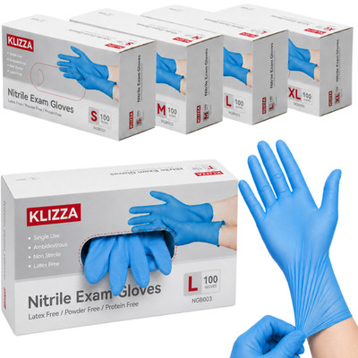 400PCS Disposable Nitrile Exam Gloves 4.5 mli Powder & Latex Free Cleaning Glove