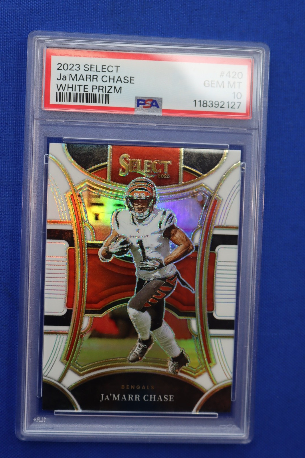 2023 Panini Select #420 Ja'MARR CHASE /35 White Prizm Card PSA GEM MT 10 Bengals