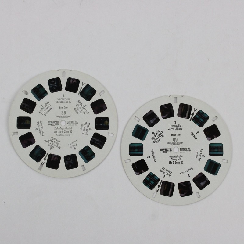 Set Of 2 Vintage View-Master Standard Oil Air-O-Zone HD Additive Promo Reels
