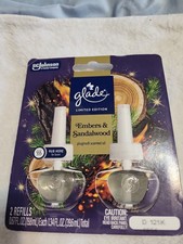 Glade PlugIns recharges d'huile parfumée, braises et bois de santal, 0,67 oz, 2 pièces