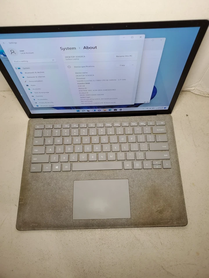 Microsoft Surface Laptop 13.5" i5-7300U 8GB RAM 256GB SSD Win11 #69 Foto 3 de 4