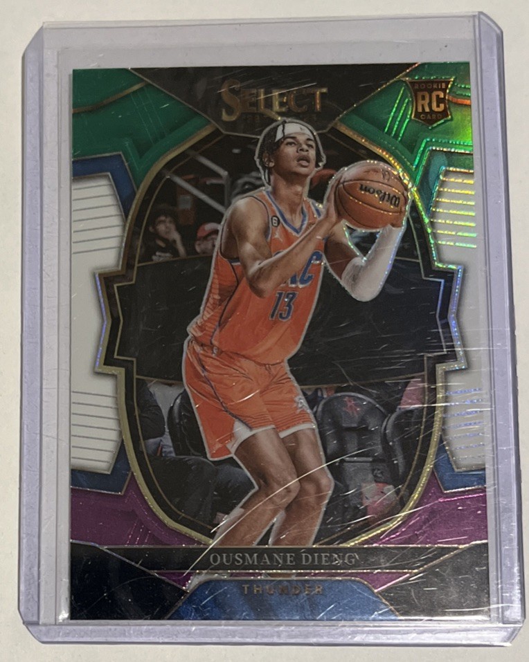2022-23 Panini Select Concourse Ousmane Dieng #76 Green White Purple Prizm (RC)