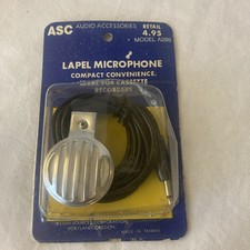 VINTAGE LAPEL MICROPHONE ASC PORTLAND OREGON W/ORIGINAL PACKAGING