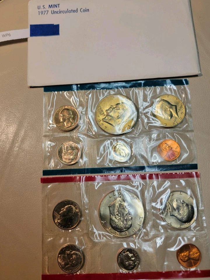 1977 U S Mint Cello Pack 12 Coin With Envelope Vintage - Image 2 of 3