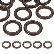 40mm Natural Wooden Rings, 10 Pack Wood Ring Round Linking Rings, Coffee Brown