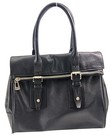 BELSTAFF Dorchester 36 Large Black Leather Purse  2 Handles Tote Handbag — photo 1