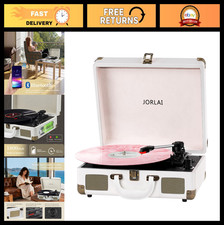 Record Player 3 Speeds Turntable with Bluetooth Built-in Battery Stereo Speakers
