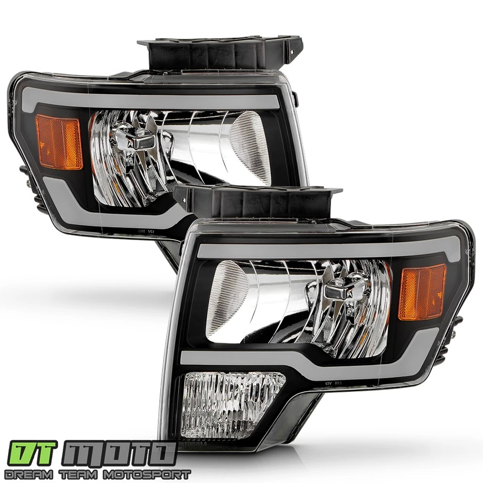 For 2009-2014 Ford F150 LED Tube Sequential Siganl Headlights w/ Greeting Light - Image 3 of 4