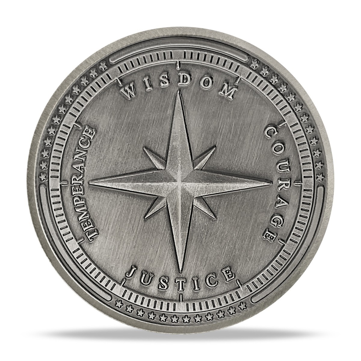 The Cardinal Virtues Stoic Challenge Coin - Wisdom, Courage