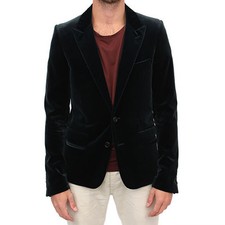 MM 33067 auth CHRISTIAN DIOR HOMME dark petrol velvet Blazer Jacket 44 XS