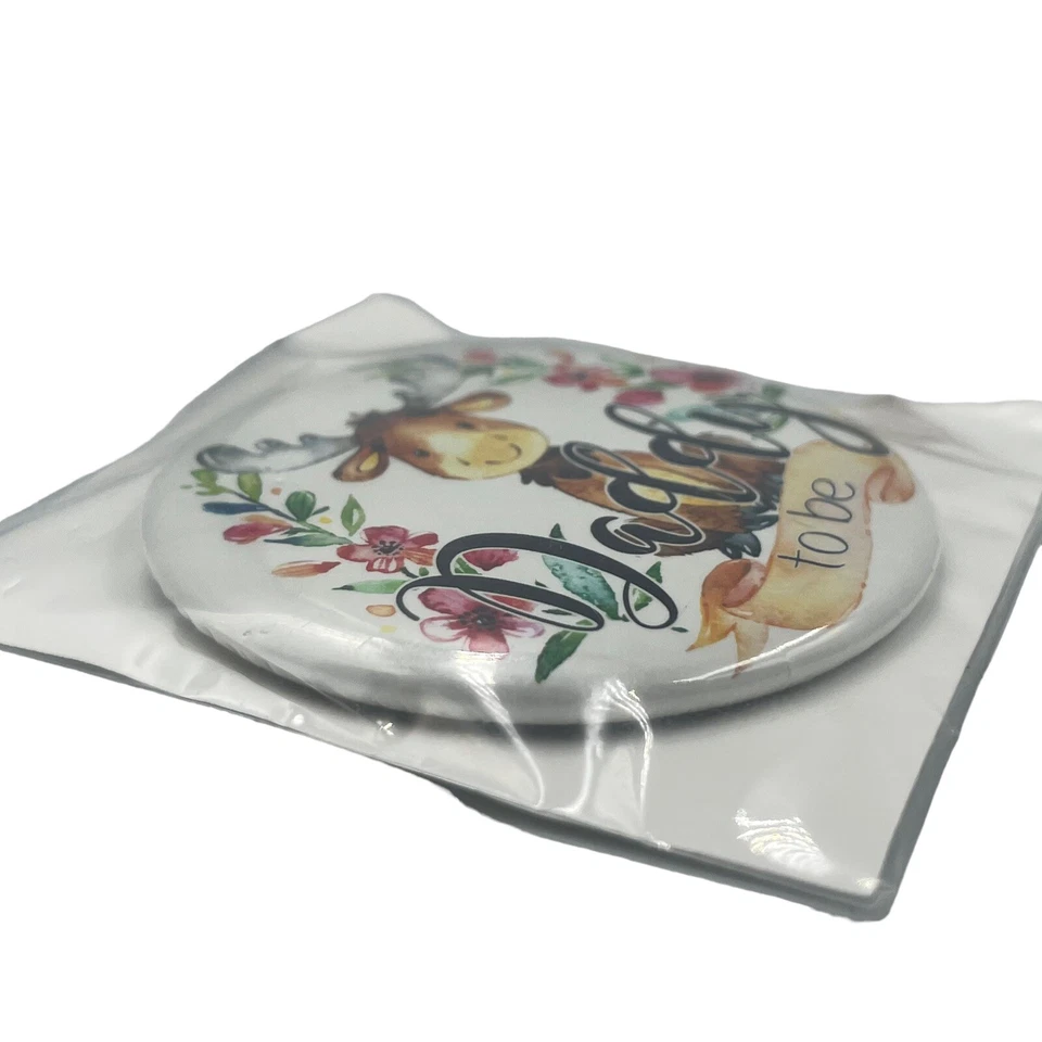 "Daddy To Be Mommy to Be botones prendedores alce zorro flores baby shower revelan 2,25""" Foto 4 de 4