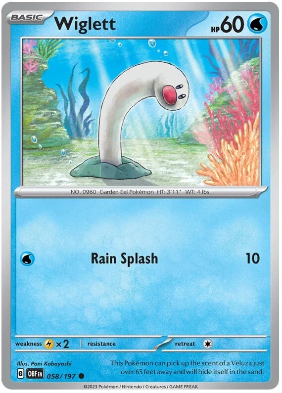 Wiglett Pokemon TCG Card 058/197