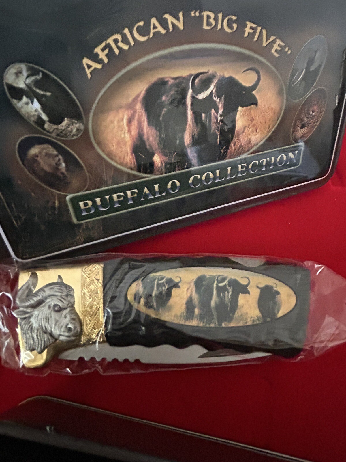 KING STONE SET OF 5 COLLECTION "AFRICAN BIG 5" KNIFE/TIN SET IN BOXES