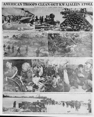 #ad 1940s WWII American Troops Cleat out Kwajalein Atoll 5x6 photo $3.99