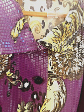 Nwt Size 3x Simonton Says Purple & Cream Jacket From Qvc . Buttons, Sparkle