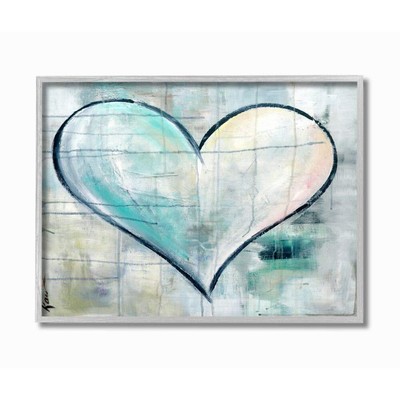 Graffiti Texture Heart Blue White Painting, Design by Kami Lerner Wall Art, 1...