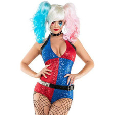 Costume Arlecchino Donna Halloween Costumi Adulto Donna Circo Clown Giullare