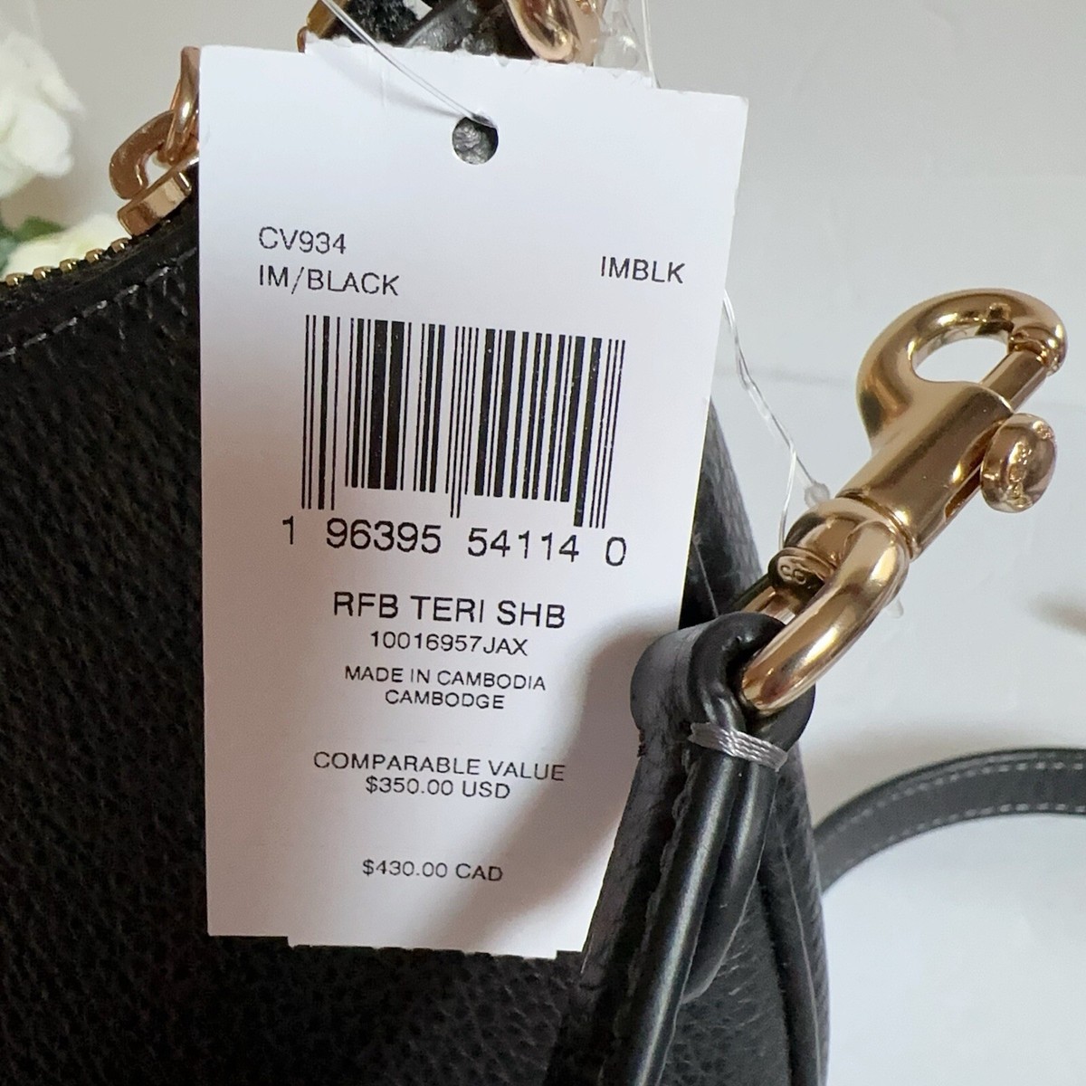 NWT Coach Teri Shoulder Bag CV934 Black Leather | eBay