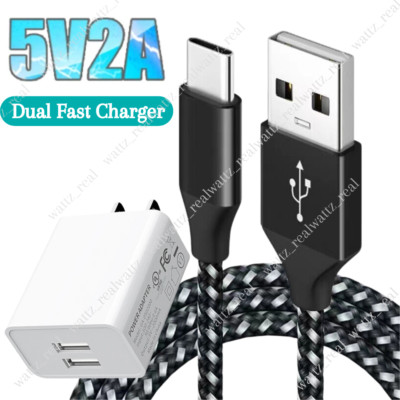 USB Fast Charger Wall Power Adapter 10Ft Long Type C Cable For Samsung Android