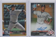 ALBERT ABREU (2) 2017 Bowman Chrome Auto & 2018 Gold Refractor /50 Lot Yankees