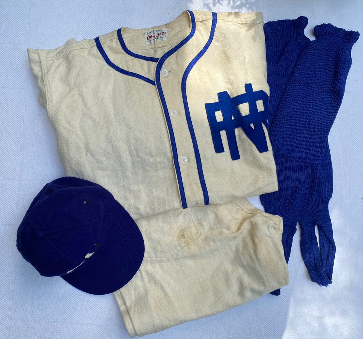 Vintage Baseball Uniform Pc EUC Rare Complete RN NR #12 Wool Minor League?