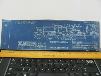 BALTIMORE & OHIO RAILROAD ORIG BLUEPRINT DATA DIAGRAM E-26 LOCOMOTIVES 1559-1599