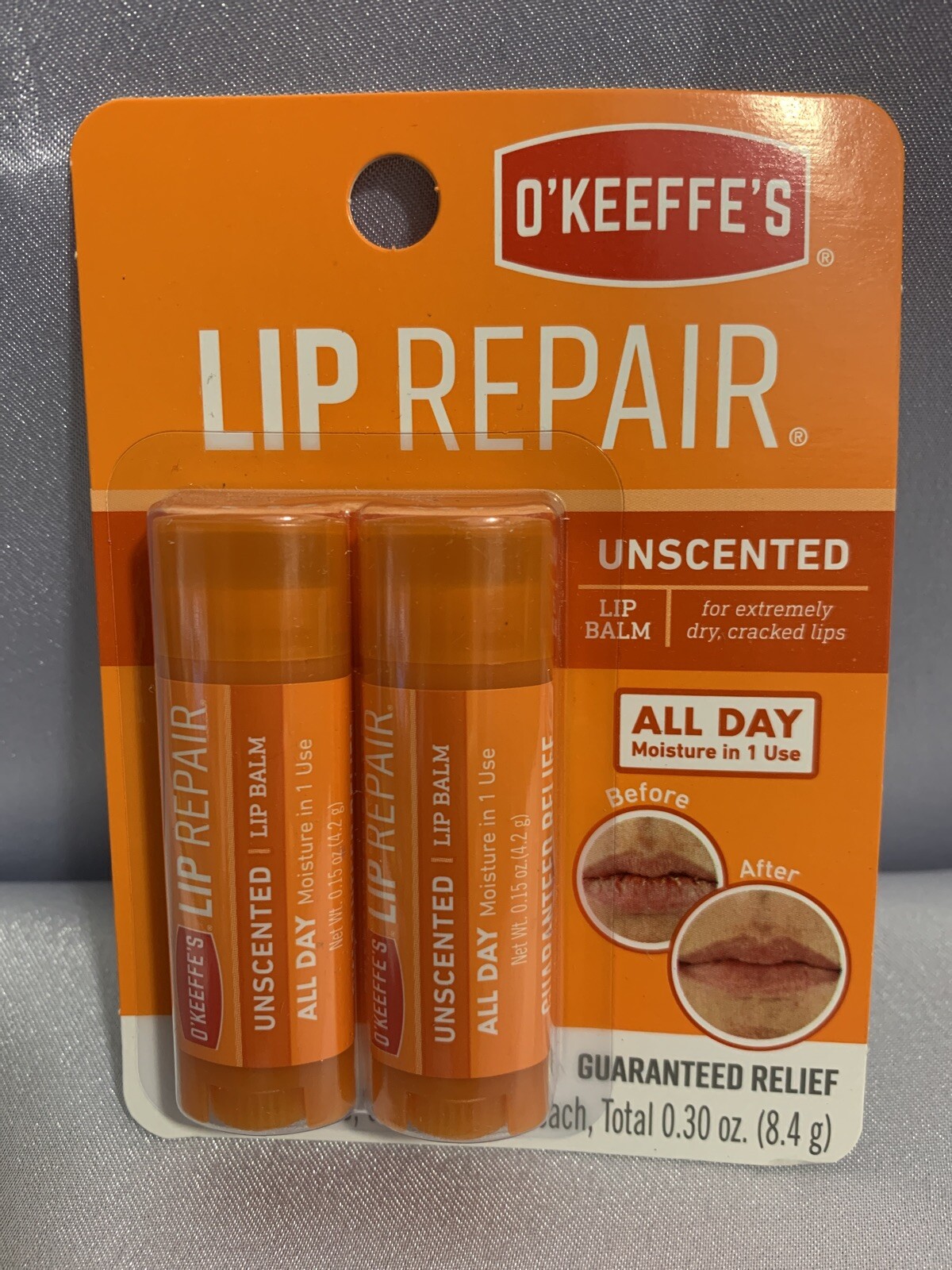 O'Keeffe's Unscented Lip Repair Lip Balm for Dry, Cracked Lips, Stick