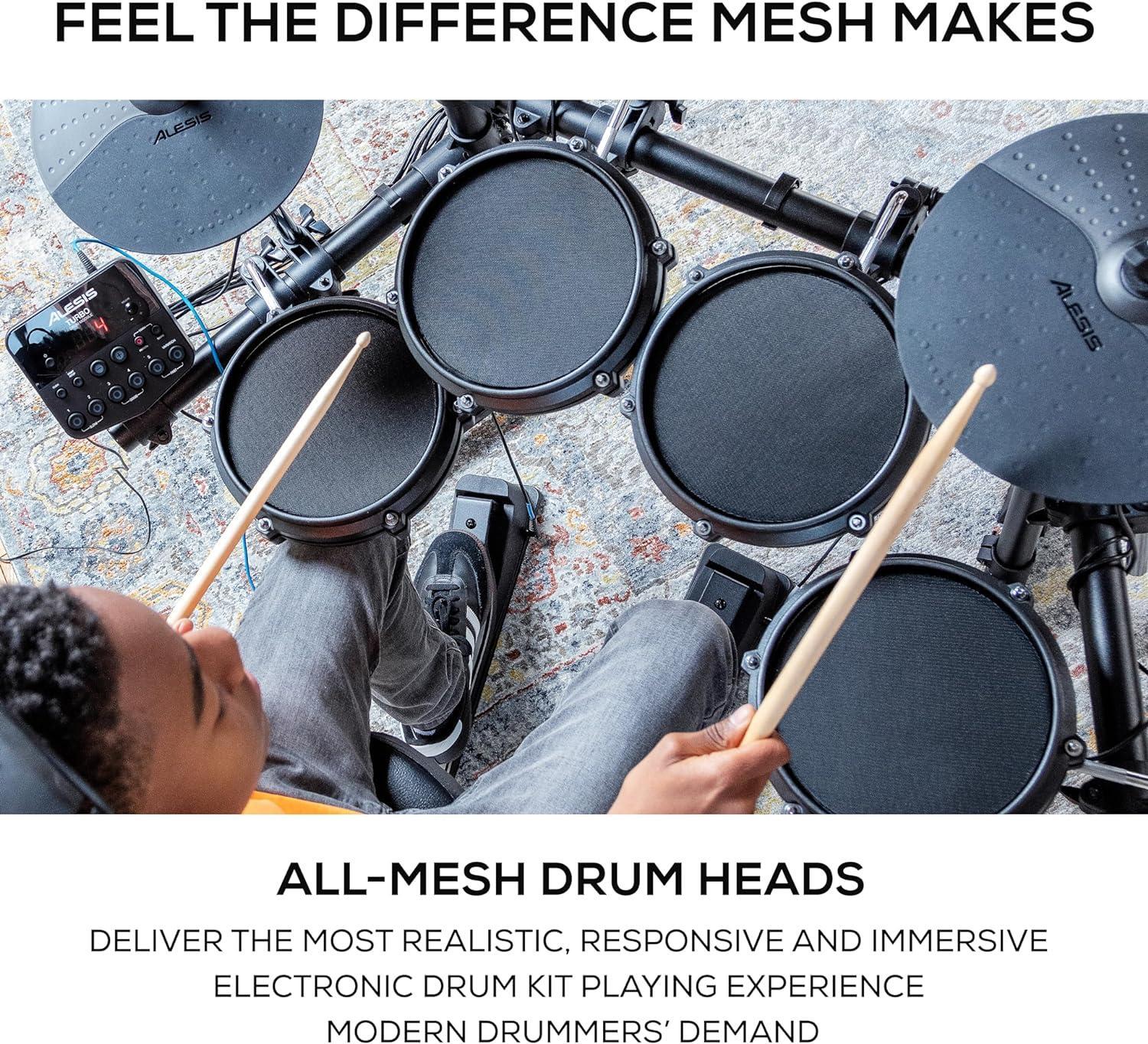 Alesis Drums Turbo Mesh Electric Drum Kit Quiet Pads 100+ Sounds Sticks Cabels eBay