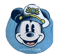 Disney Cruise Line Captain Mickey Round Cut Out Beach Towel Castaway Club DCL