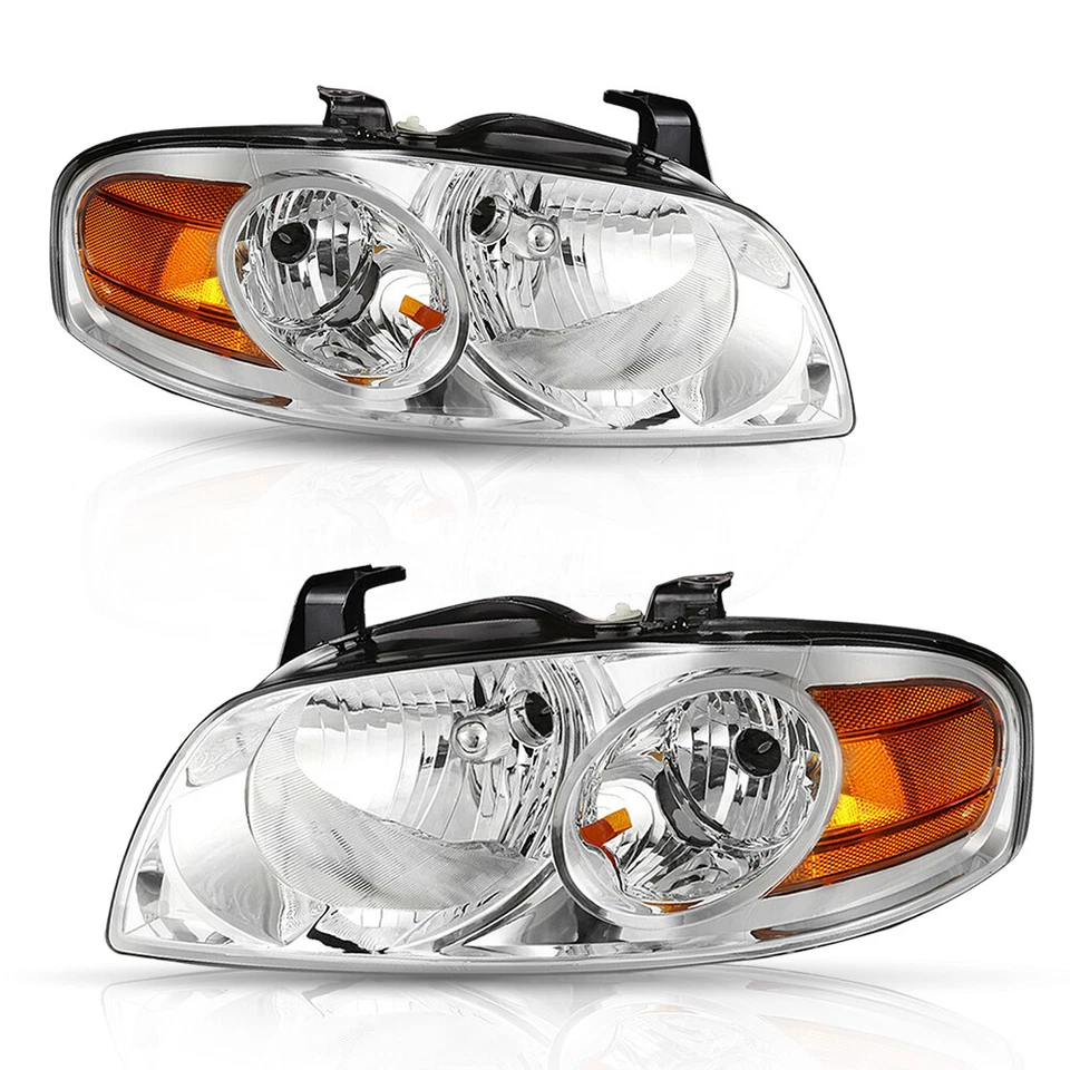 For 2004 2005 2006 Nissan Sentra Sedan Chrome Headlights Left+Right 04 05 06 - Image 4 of 4
