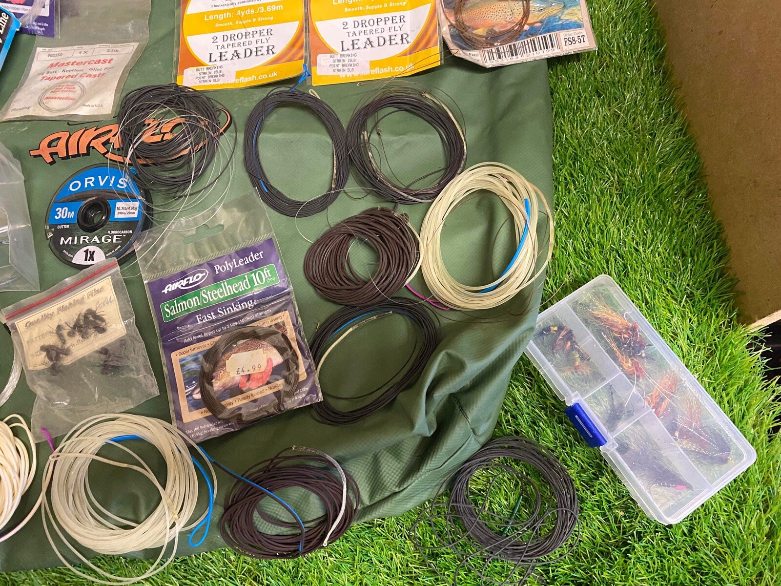 Job lot of trout fly fishing terminal tackle flies leaders line eBay