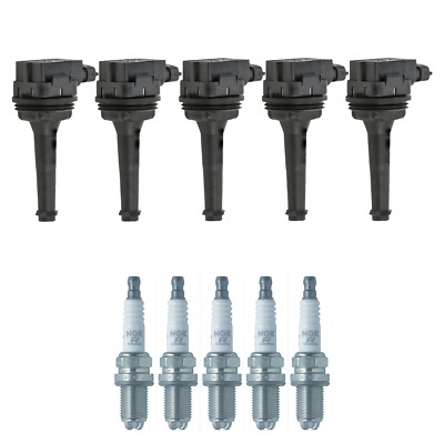 Bosch 5 Ignition Coil NGK 5 Laser Platinum Spark Plug Kit For Volvo S60 V70 L5
