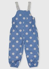 Girls Shower Resistant Salopettes Blue Spot
