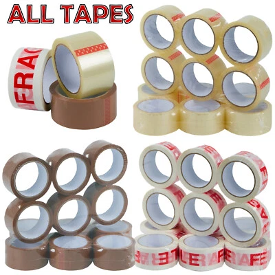 ISOUL Packing Parcel Clear Brown Tape Strong Carton Sealing 48mm x 66m 1, 6, 12, 36