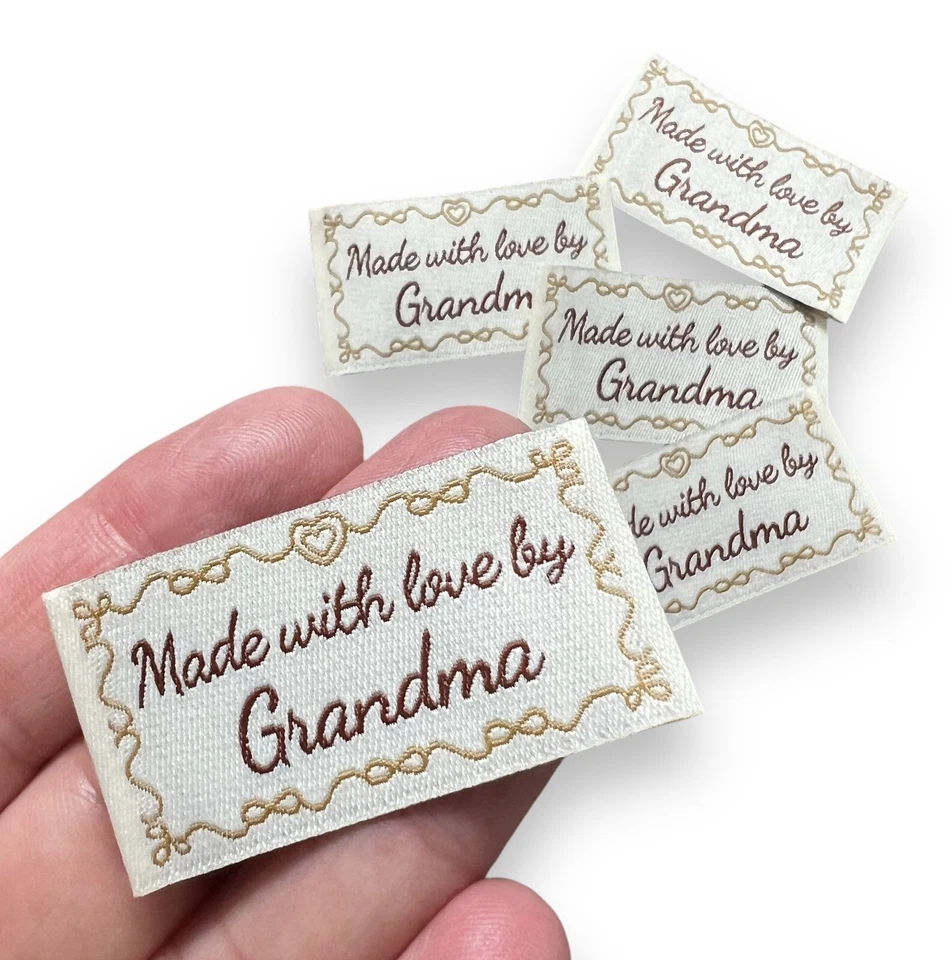 5pcs Woven Label Made With Love By Grandma DIY Sew On Knitting Crochet Tag BN - Изображение 4 из 4