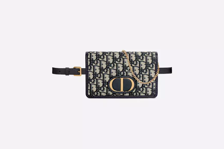 DIOR 30 Montaigne Crossbody 2-in-1 Pouch Belt & Chain Bag Oblique