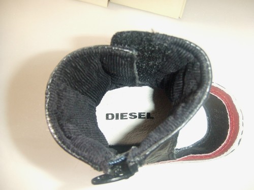 DIESEL CHAUSSURES BÉBÉ BOTTES EN CUIR POINTURE EUR 17 NOIR MODÈLE BOLT B - Picture 6 of 11
