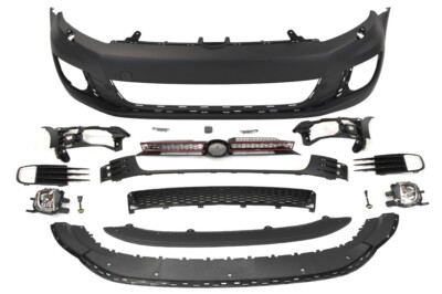For 10-14 VW MK6 Golf 6 VI, GTI Style Front Bumper with Redline Front Grille
