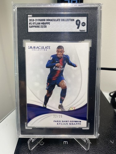 2018-19 Panini Immaculate Collection Kylian Mbappe #1 Sapphire /25 SGC9 Mint PSG