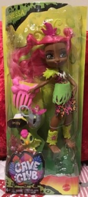 Cave Club Fernessa Doll 10'' Prehistoric Fashion Doll With Dinosaur Pet Ptilly
